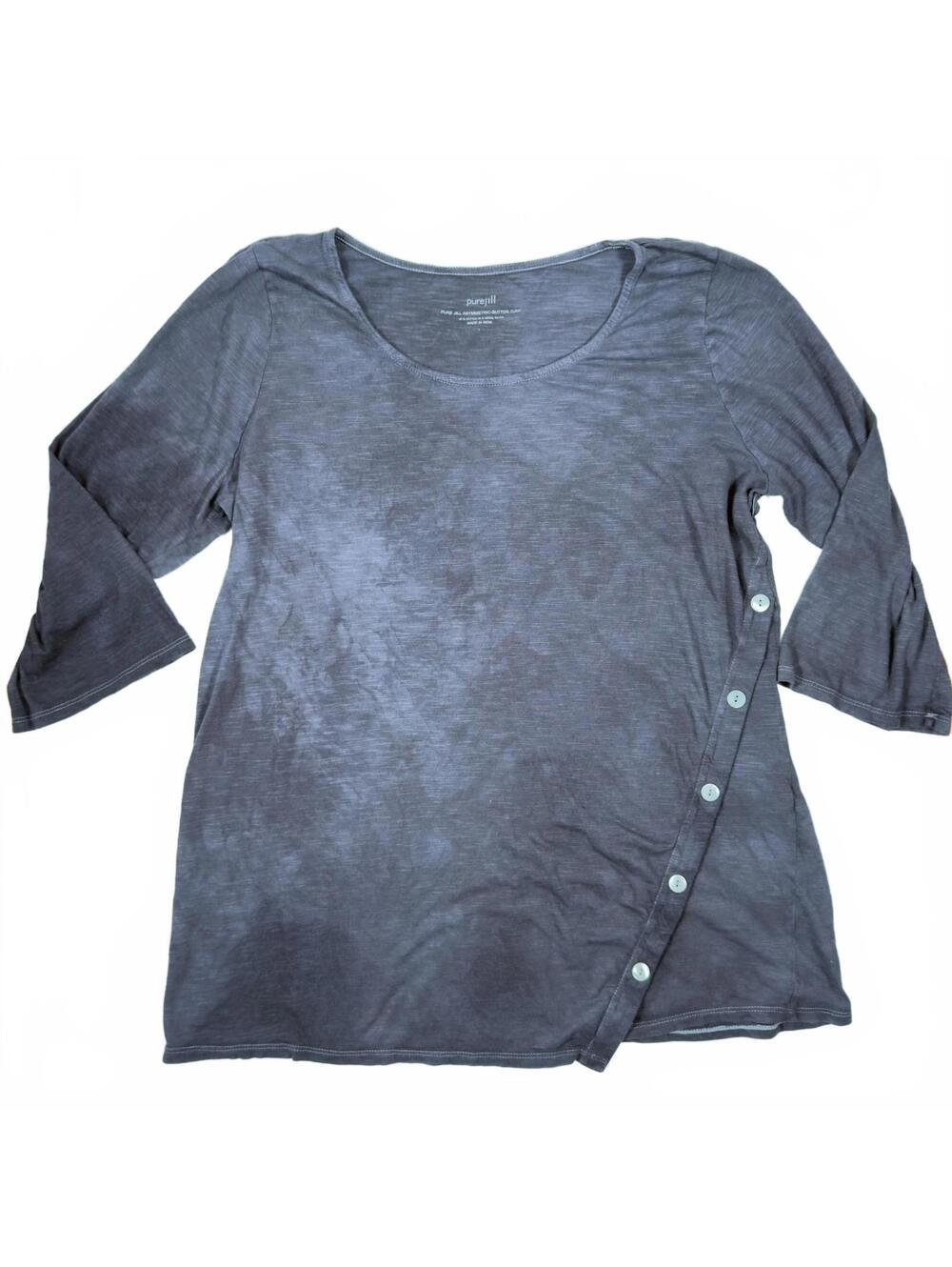 Pure Jill Charcoal Overdye Asymmetric Button Tunic - J.Jill - Size Large